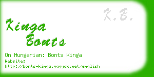kinga bonts business card